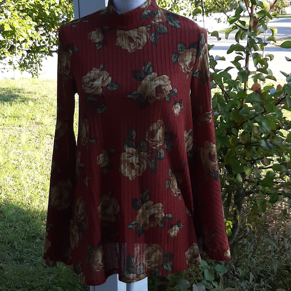 🆕️ Rust Floral Print Sweater - Picture 5 of 12